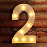 Viti Light Up Numbers, Led Light Up Number Sign Night Light For Wall Decor, Light Up Letters Wedding/Birthday Party Battery Powered Christmas Decoration Numbers Lights (2)