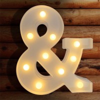 Viti Led Letter Lights Light Up Letters Sign For Night Light, Alphabet Marquee Letters For Wall Decor, Light Up Letters Wedding/Birthday Party Battery Powered Christmas Decoration Letter Lights (&)