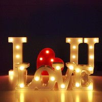 Viti Led Letter Lights Light Up Letters Sign For Night Light, Alphabet Marquee Letters For Wall Decor, Light Up Letters Wedding/Birthday Party Battery Powered Christmas Decoration Letter Lights (U)