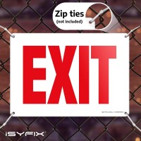 Isyfix Exit Sign - 1 Pack 10X7 Inch - 100% Rust Free .040 Aluminum Signs, Laminated For Ultimate Uv, Weather, Scratch, Water And Fade Resistance, Indoor And Outdoor, Exit Signs For Exterior.