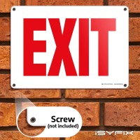 Isyfix Exit Sign - 1 Pack 10X7 Inch - 100% Rust Free .040 Aluminum Signs, Laminated For Ultimate Uv, Weather, Scratch, Water And Fade Resistance, Indoor And Outdoor, Exit Signs For Exterior.