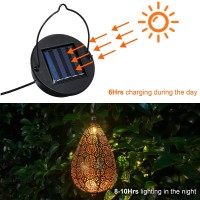 Maggift 2 Pack Solar Hanging Lights Solar Powered Decorative Retro Lantern With Handle Warm White Led Christmas Garden Boho Fl