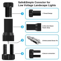 Icreating 60 Pack Low Voltage Wire Connector Landscape Lighting Connectors Waterproof Low Voltage Connectors 1220 Gauge Low Vol