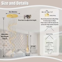 Ykolupty 138 Large Chandeliers For Living Room Modern Crystal Gold Chandeliers Spiral Staircase Pendant Light High Ceiling Lam