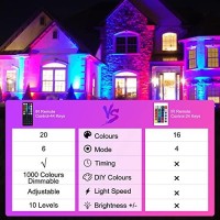 Upgraded Led Flood Light Outdoor 25W 4 Pack,Diy Color Changing Rgb Party Light Stage Light Yard Light With Remote, Indoor Spot Light Floodlights Waterproof Timing Dimmable Uplights For Events