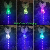 Mibung 4 Pack Solar Angel Lights Outdoor Decor Solar Powered Color Changing Angel Easter Stakes Decorative Memorial Lights Garde