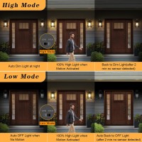 Upgraded Motion Sensor Outdoor Wall Lights, Dusk To Dawn Outdoor Lighting, Exterior Light Fixtures Wall Sconce, Anti Rust Front Porch Lights, Matte Black Wall Lantern For Entryway, Hallway, Garage