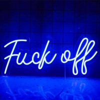 Lucunstar Fuck Off Neon Sign Neon Signs For Wall Decor Blue Neon Lights For Wall Decor Usbswitch Operated Neon Wall Sign For Be