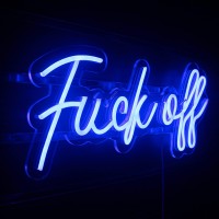 Lucunstar Fuck Off Neon Sign Neon Signs For Wall Decor Blue Neon Lights For Wall Decor Usbswitch Operated Neon Wall Sign For Be