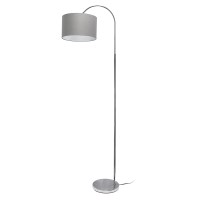 Simple Designs Lf2005Gry Arched Brushed Nickel Floor Lamp With Gray Fabric Shade