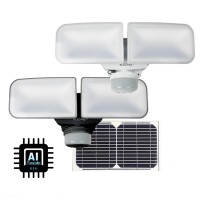 Solar Hybrid Powered Integrated Ai-Smart Activated All-Night Continues Illuminating Dual Head 10W/1200Lm Led Flood Spot Light