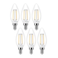 Sigalux E12 Led Bulb Dimmable 40 Watt, B11 Candelabra Led Light Bulbs, Chandelier Light Bulbs 2700K Soft White, Type B Candle Light Bulbs For Chandeliers, Ceiling Fan, Pendant, Ul Listed, 6 Pack