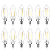 Sigalux E12 Led Bulb Dimmable 40 Watt, B11 Candelabra Led Light Bulbs, Chandelier Light Bulbs 2700K Soft White, Type B Candle Light Bulbs For Chandeliers, Ceiling Fan, Pendant, Ul Listed, 12 Pack