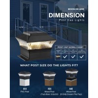 Moondeage Fence Post Lights 25 Lumens Deck Post Cap Light Solar Powered Outdoor Lighting Fits For 4X4 Or Larger Wooden Posts