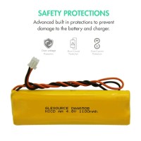 Glesource 4.8V 1100Mah Emergency Lighting Battery Replaces With Lithonia D-Aa650Bx4 Unitech Dual-Lite 0120859 Ni-Cd Aa 650Mah 4.8V Ejw-Ni-Cad 800Mah Byd D-Aa650B-4 Exit Sign Emergency Light(4 Pack)