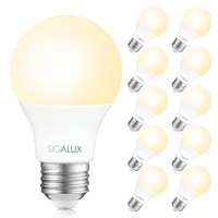 Sigalux A19 Led Light Bulb, Non-Dimmable Led Bulbs 60 Watt Equivalent, Soft White 2700K 800Lm 11. 5W, Standard Light Bulbs E26 Medium Base, Ul Listed, 10 Pack