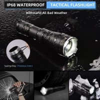 Wuben L60 Rechargeable Flashlights High Lumens, 1200 Lumens Tactical Flashlights With Zoomable, 5 Modes & Ip68 Waterproof Led Flash Light For Outdoor, Camping, Emergency