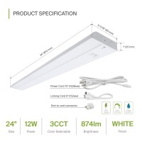 Asd Led Under Cabinet Lighting 24 Inch Hardwired Or Plugin Installation 2700K3000K4000K Hilow Switch Linkable Kitchen Un