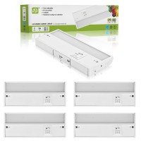 Asd Led Under Cabinet Lighting 9 Inch, Dimmable, Hardwired Or Plug-In Installation, 3 Color Levels- 2700K3000K4000K, Linkable Kitchen Under Counter Lighting, Etl Energy Star, White Finish, 4 Pack