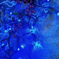 Yirunfa Christmas String Lights 50 Blue Led 5Mm Mini Led String Lights, 120V Ul, 17Ft Green Wire Xmas Lights For Indoor & Outdoor Use, Holiday Party Decorations,Trees, Light Displays