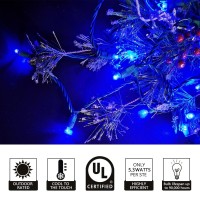 Yirunfa Christmas String Lights 50 Blue Led 5Mm Mini Led String Lights, 120V Ul, 17Ft Green Wire Xmas Lights For Indoor & Outdoor Use, Holiday Party Decorations,Trees, Light Displays