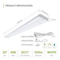 Asd Led Under Cabinet Lighting 32 Inch Hardwired Or Plugin Installation 2700K3000K4000K Hilow Switch Linkable Kitchen Un