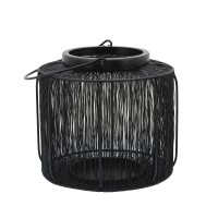 Benjara Bm237401 10 In. Industrial Style Metal Wire Lantern Black