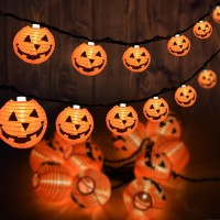 Halloween Pumpkin String Lights 85Ft Jack O Lanterns String Lights With 10 Orange Pumpkin Light Blubs Outdoor Hanging Holiday