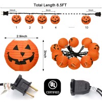 Halloween Pumpkin String Lights 85Ft Jack O Lanterns String Lights With 10 Orange Pumpkin Light Blubs Outdoor Hanging Holiday