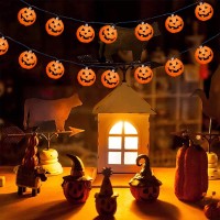 Halloween Pumpkin String Lights 85Ft Jack O Lanterns String Lights With 10 Orange Pumpkin Light Blubs Outdoor Hanging Holiday