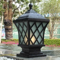 Ptoug Outdoor Column Lights, Square Outdoor Post Lights Ip54 Waterproof Pillar Lights Rainproof Aluminum Glass Post Light Fixtures Modern Exterior Pillar Lights Villa Garden Park Lighting