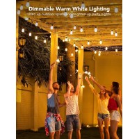 Govee Smart Outdoor String Lights H7020 Rgbic Warm White 48Ft Led Bulbs For Halloween Decorations Christmas Wifi Patio Lights