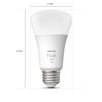 Philips Hue White A19 Medium Lumen Smart Bulb, 1100 Lumens, Bluetooth & Zigbee Compatible (Hue Hub Optional), Works With Alexa & Google Assistant, A Certified For Humans Device, 1 Bulb