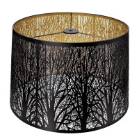 Metal Etching Process Large Lamp Shades, Alucset Drum Big Lampshades For Table Lamp And Floor Light, Sky Stars Design, 12X14X10 Inch, Spider (Pattern Of Trees)