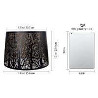 ALUCSET Large Black/Gold Metal Etching Lamp Shade 12x14 inch