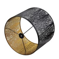 ALUCSET Large Black/Gold Metal Etching Lamp Shade 12x14 inch