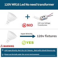 120V Led Mr16 Bulbs 7W Replace 60W -65W Halogen Bulb,3000K Soft White,120 Voltage Mr16 Gu5.3 Bulb Spotlights For Landscape Flood Track Lighting,Dimmable,Pack Of 10