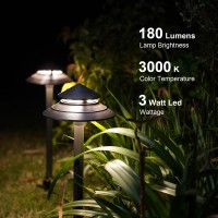 Goodsmann Pathway Lights Kits 3W Led 8Pk Outdoor Low Voltage Landscape Lighting 180 Lumen Hardwired 2 Tier Pagoda Path Light 3000K Warm White Metal 12V Electric Sidewalk Walkway Lights With Connectors