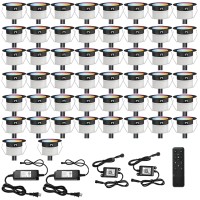 Fvtled Led Deck Lights Kit 50Pcs F122 Wifi Smart Phone Control Low Voltage Recessed Rgbw Deck Lighting Waterproof Outdoor Yard