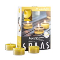 Spaas Scented Tea Lights Candles In Clear Cups - Lavender & Citrus Fragrance Premium Long Burning Scented Tealight Candles For Spa, Romantic D?Or, Meditation, Dinner, And Home D?Or Pack Of 24