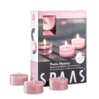 Spaas Scented Tea Lights Candles In Clear Cups - Spearmint & Mandarin Fragrance Long Burning Scented Tealight Candles For Spa, Romantic D?Or, Meditation, Dinner, And Home D?Or Pack Of 24