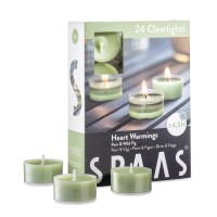 Spaas Scented Tea Lights Candles In Clear Cups - Pear & Wild Fig Fragrance Premium Long Burning Scented Tealight Candles For Spa, Romantic D?Or, Meditation, Dinner, And Home D?Or Pack Of 24