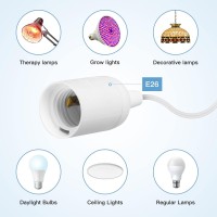 Simple Deluxe 360W 20 Feet Extension Hanging Lantern Pendant Light Lamp Cord Cable E26 Socket No Bulb Included 20 Feet White