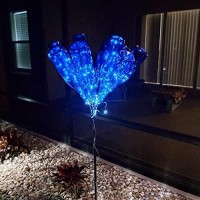 Solar Fairy Lights Outdoor Waterproof, 4 Pack Each 33Ft 100 Led Solar String Lights Blue, 8 Modes Silver Wire Solar Twinkle Christmas Lights