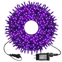 Kemooie 300 Led Purple Christmas Lights, 99Ft Connectable 8 Lighting Mode Plug In Fairy Lights, Waterproof For Outdoor, Halloween Christmas Wedding Party Garden Decorations (Purple