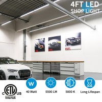 Shopled 4Ft Led Shop Light 40W 5500Lm 5000K Daylight White Linkable T8 Led Tube Lights 4Ft Vshape 4 Foot Led Shop Lights Fo