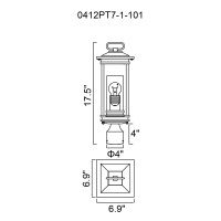 Granville 1 Light Black Outdoor Lantern Head