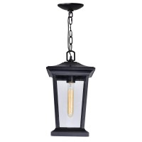 Leawood 1 Light Black Outdoor Hanging Light