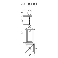 Crawford 1 Light Black Outdoor Hanging Light