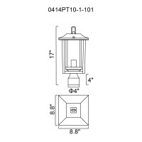 Winfield 1 Light Black Outdoor Lantern Head